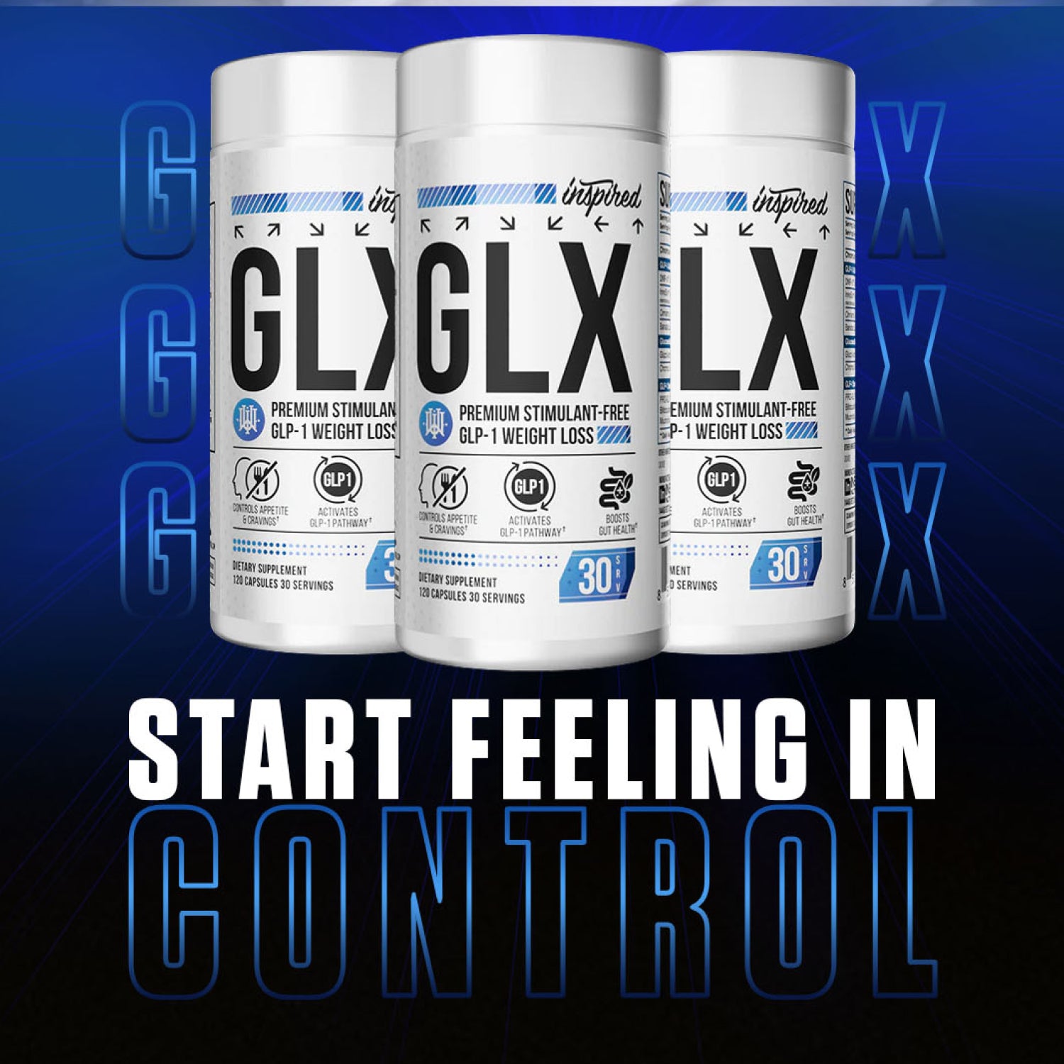 GLX by Inspired | 4-in-1 GLP-1 Peptide System for Weight Control